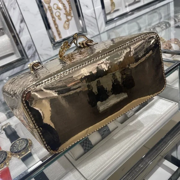 MICHAEL KORS Jet Set Extra-Small Metallic Logo Debossed Convertible TZ Tote Cros - Picture 11 of 16